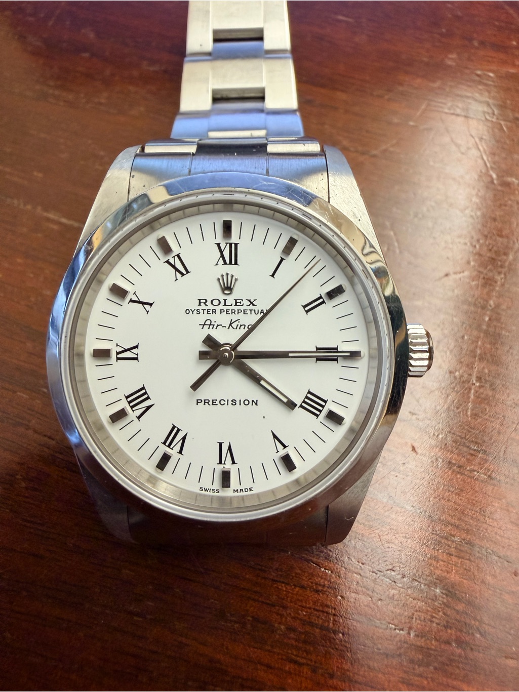 Rolex Air King Precision 14000 Automatic White Dial 34 Mm